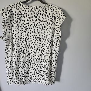 XXL black and white peplum blouse